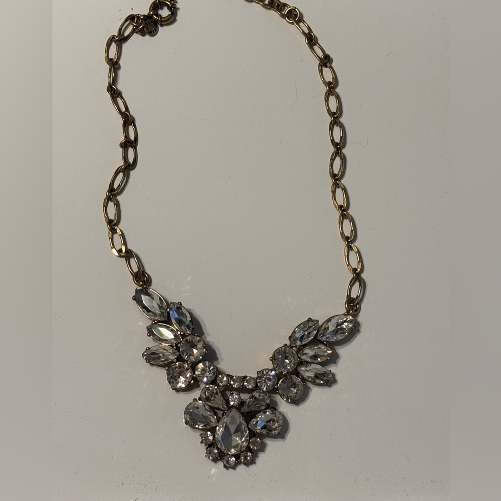 Gold-Tone Clear Crystal Statement Necklace - Women Jewelry